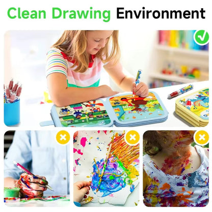 🖼️Beginner-Friendly- 🎨Toddler Watercolor Coloring & Doodle Book - A Fun, Mess-Free Creative Activity