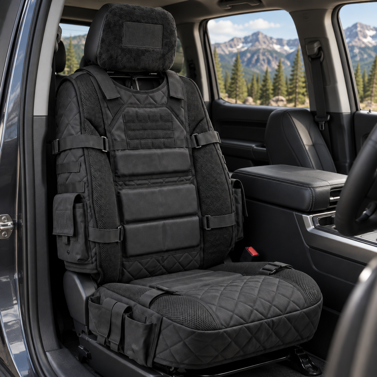 🚙Rugged MOLLE Truck Seat Cover – Tactical Storage, Seat Protection & All‑Day Comfort