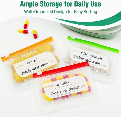 💊A8 Waterproof Pill Pouch Set – 7 Days of Meds & Vitamins💧Waterproof & Crush-Resistant Shell