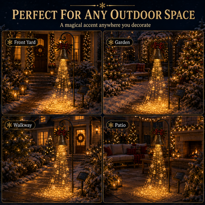 🎄 Christmas Bell Cascade Solar Lights✨ Create a Magical Holiday Glow