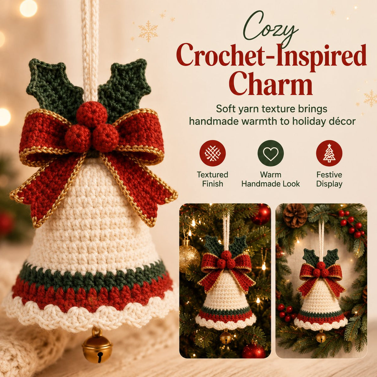 Crochet Christmas Bell Ornament