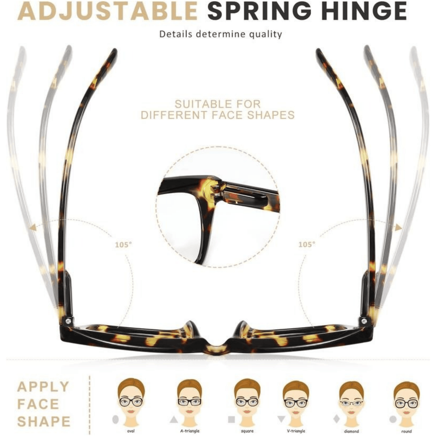 🔥Hot Sale-✨👓Tortoiseshell Reading Glasses – Blue Light Blocking Oversized Square Readers