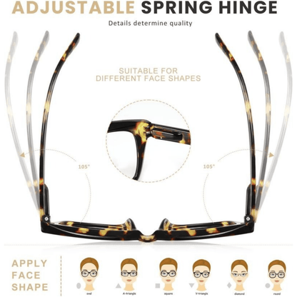 🔥Hot Sale-✨👓Tortoiseshell Reading Glasses – Blue Light Blocking Oversized Square Readers