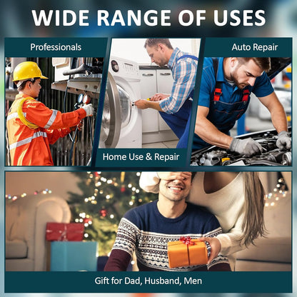 16 in 1 Wire Stripper Twister for Cutting and Pulling Wires,Cable Scissors,Voltage Tester Pliers, 12V to 250V Live,Null,Hot Wire Judgment AC DC, Audible and Flashing LED Alarms