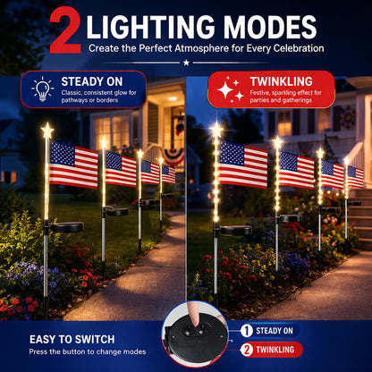 ✨Solar Flag Lights - 8 Modes Waterproof Outdoor Decorative Stake Lights