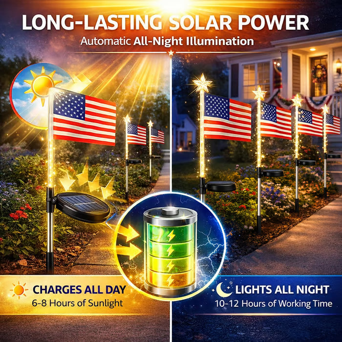 ✨Solar Flag Lights - 8 Modes Waterproof Outdoor Decorative Stake Lights
