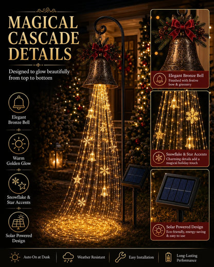 🔥Hot Sale 40% OFF🎄 Christmas Bell Cascade Solar Yard Light✨