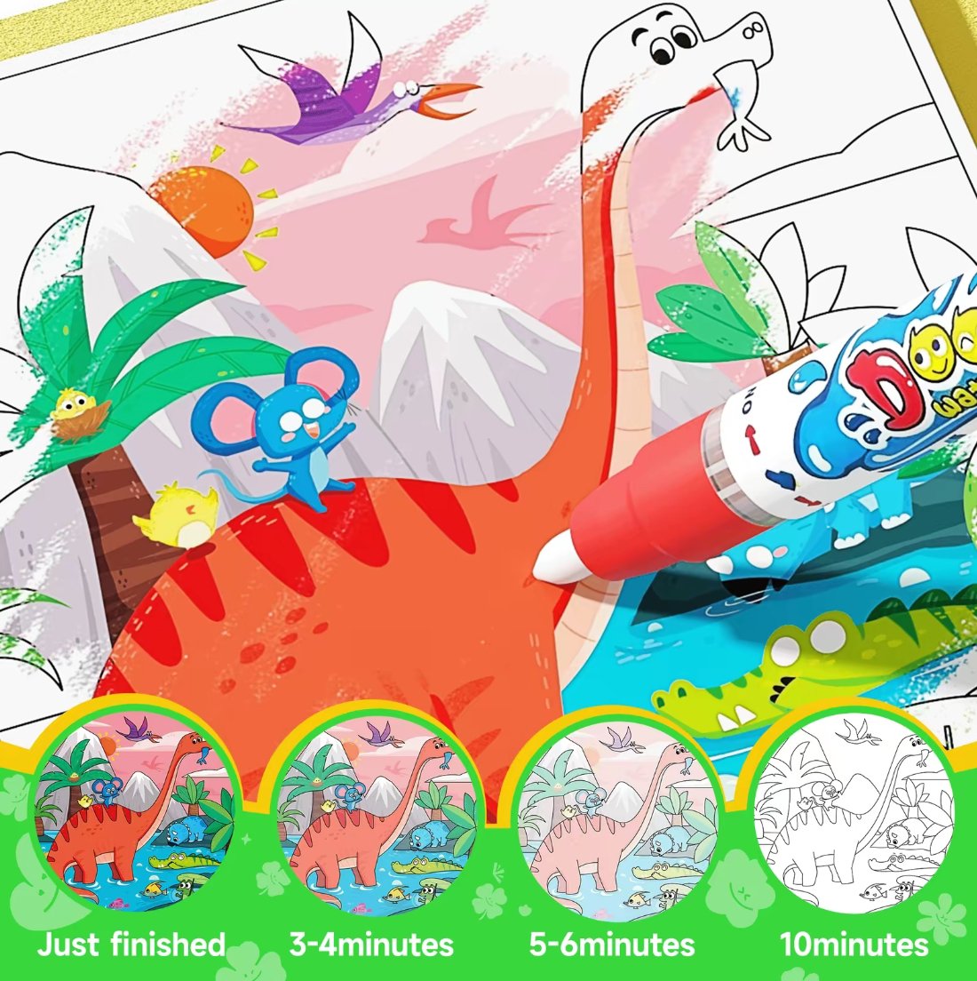🖼️Beginner-Friendly- 🎨Toddler Watercolor Coloring & Doodle Book - A Fun, Mess-Free Creative Activity