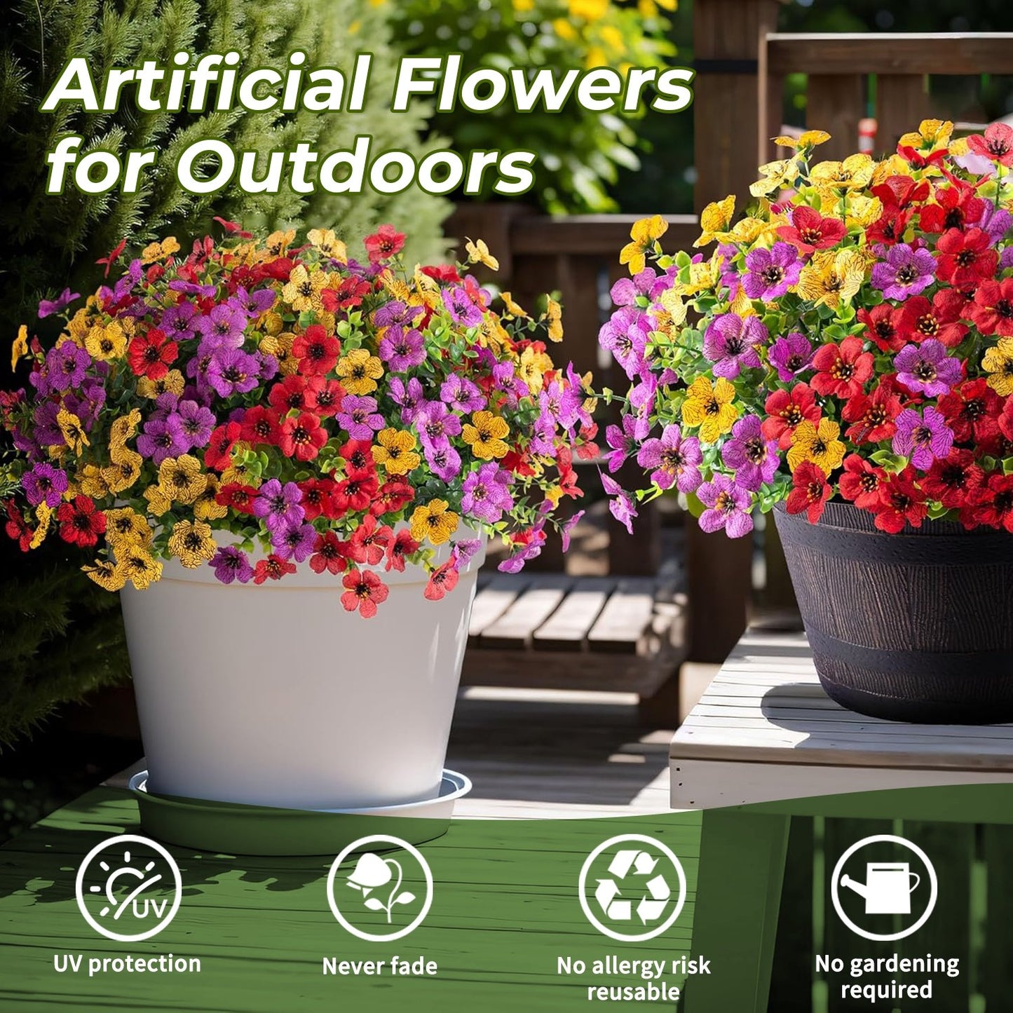 💐🌺UV Resistant Fade-Free Colourful Artificial Flower