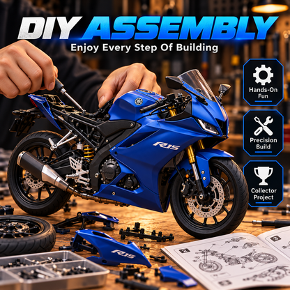 🏁 Build Your Racing Dream – Blue Sportbike DIY Assembly Model