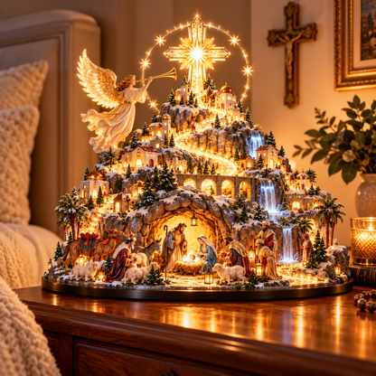 🔥Last Day 50%✨ Where Bethlehem Glows | Illuminated Nativity Mountain Scene