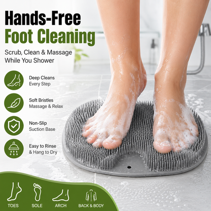 🔥Last Day 50% OFF🔥Hands-Free Silicone Foot Scrubber Mat for Shower | Clean & Massage Feet Easily