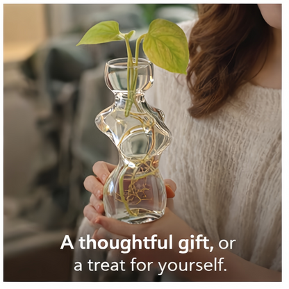 ✨ Elegant Female Silhouette Glass Planter