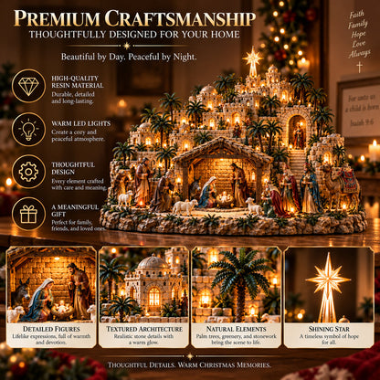 🔥LAST DAY 49% OFF✨ Remember the Night That Changed Everything! — The Holy Night of Bethlehem Illuminated Nativity Village