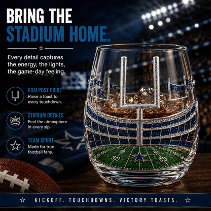 🏈 Game Day Football Fan Glass Gift Set – 4 Unique Stemless Glasses