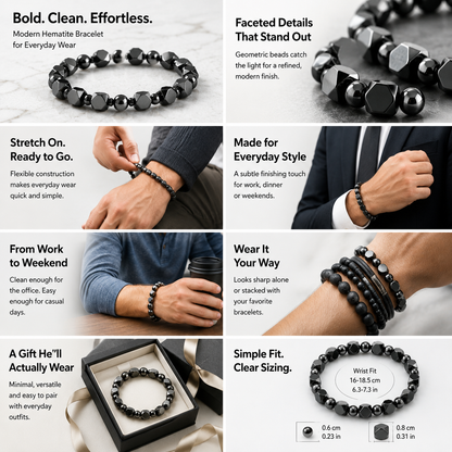Protection Bracelet - Hematite Stones Beaded