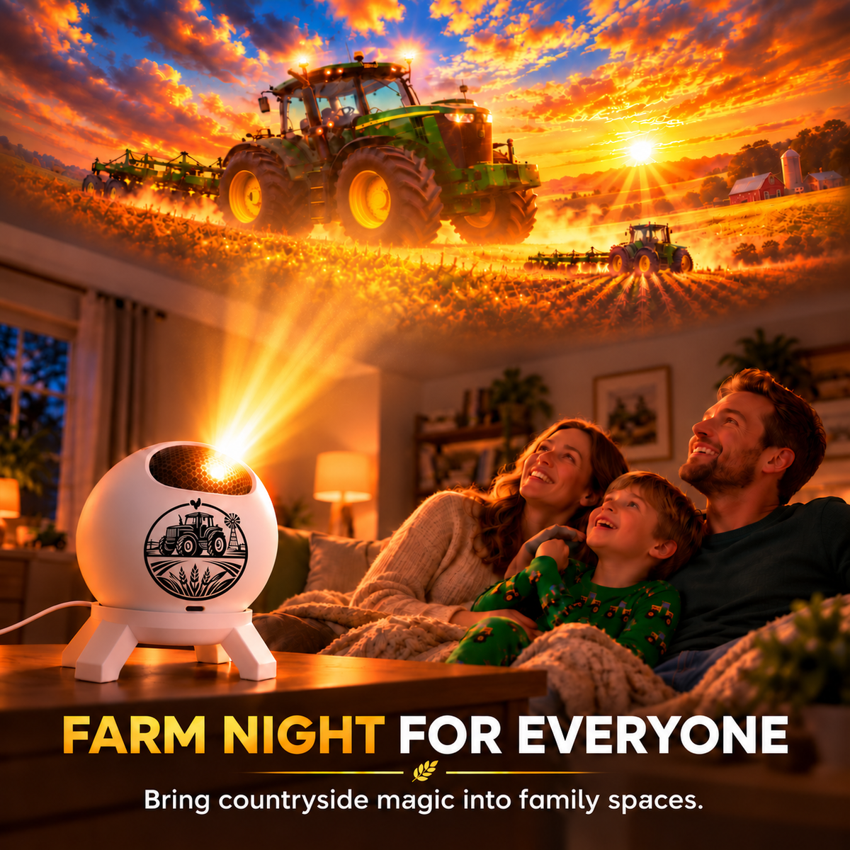 🚜 Tractor & Farm Scene Room Projector – Wall & Ceiling Décor for Tractor Lovers