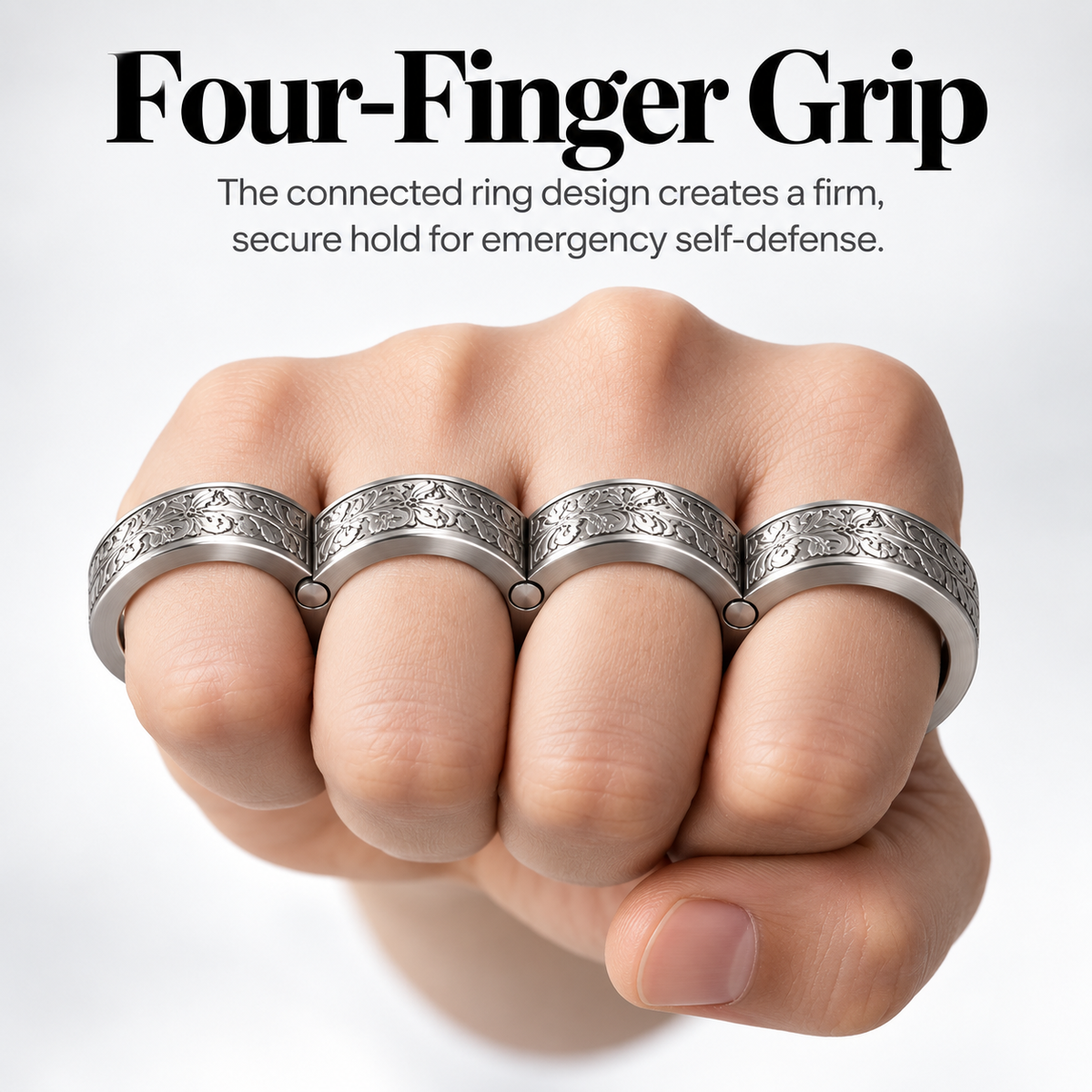 Unisex Four-Band Thumb Ring – Unique metal finish with a striking look; suitable for casual wear; an elegant, stylish accessory for adults.