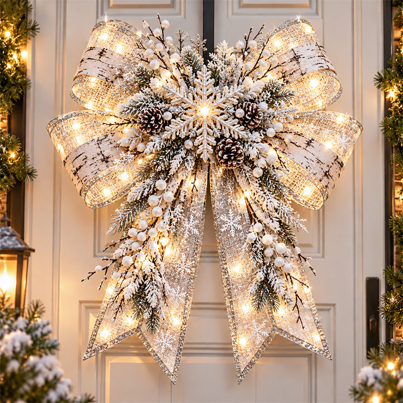 🔥 LAST DAY 49% OFF🎀🎄 Christmas Magic Bow Door Hangers – Oversized Light-Up Holiday Bows in 6 Festive Styles