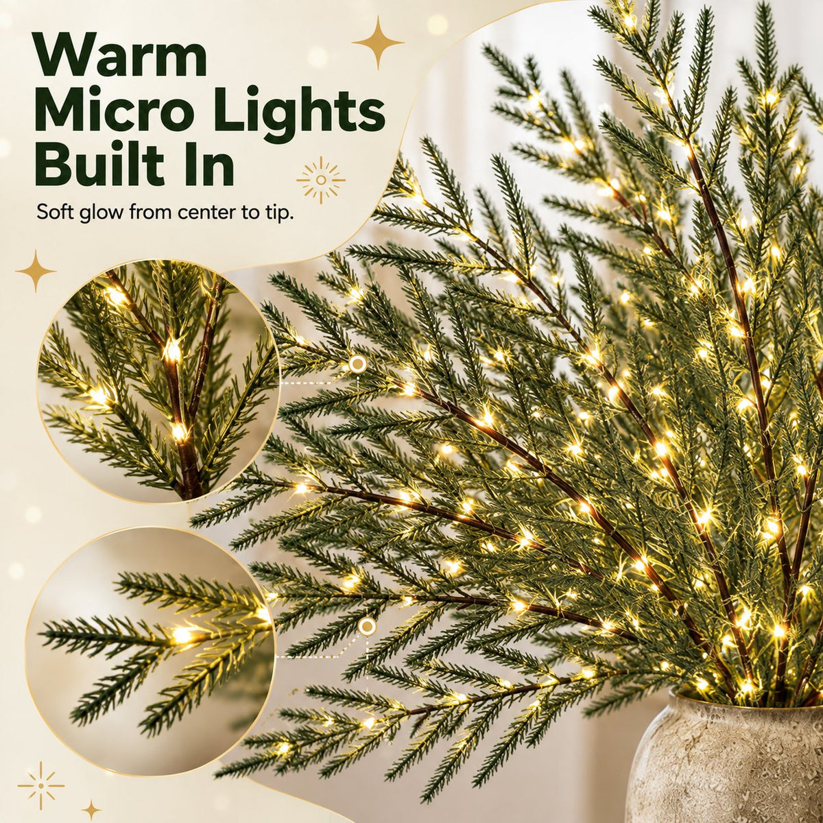 Pre-Lit Evergreen Branch Lights