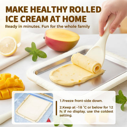 🍓 Food-Grade Stainless Steel Ice Cream Tray | Easy Clean