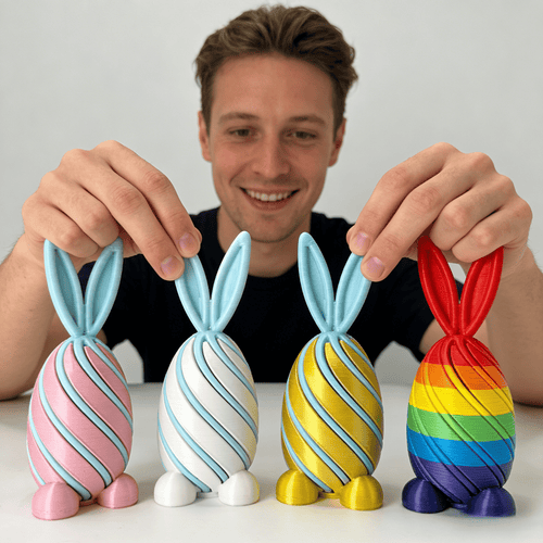 🐰🎉 3D Printed Easter Bunny Egg Fun Rotating Toy