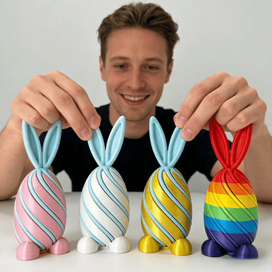 🐰🎉 3D Printed Easter Bunny Egg Fun Rotating Toy