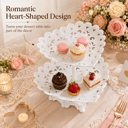 2-Tier Heart-Shaped Serving Stand