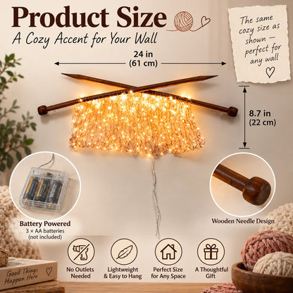 Knitting Needles Wall Light