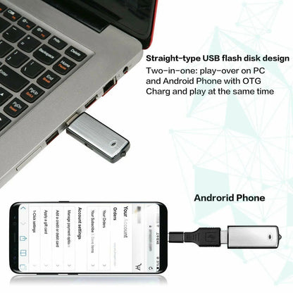 2-in-1 USB Flash Drive Voice Recorder with Noise Reduction & Auto-Save