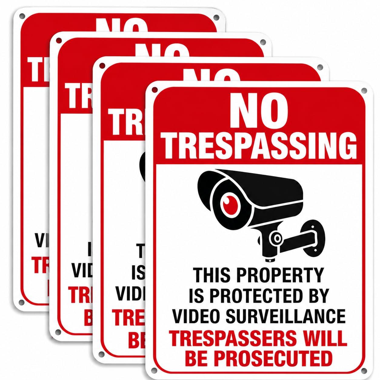 🚫 No Trespassing Video Surveillance Sign 🛡️ UV Printed Rust-Free Aluminum Warning Sign 🌦️ Weatherproof for Home, Business, Gate, Fence, Yard, Driveway & Entry Areas