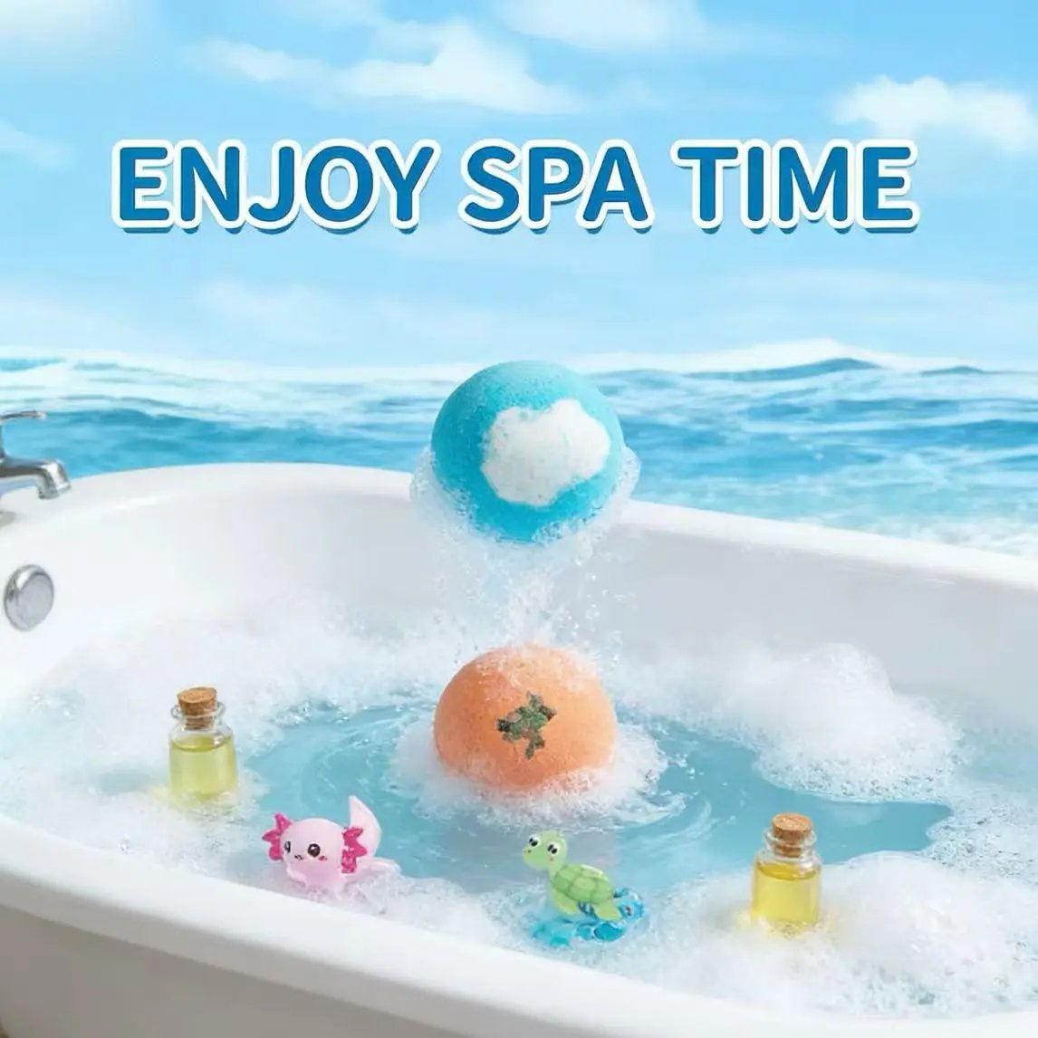 🔥2026 New Upgrade - 🛁 Natural Bath Bombs for Kids with Mega Bubbles & Surprise Inside 🥚✨