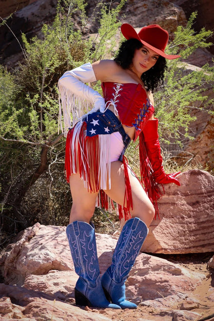 🎉USA 250th Anniversary Patriotic Denim Fringe Belt