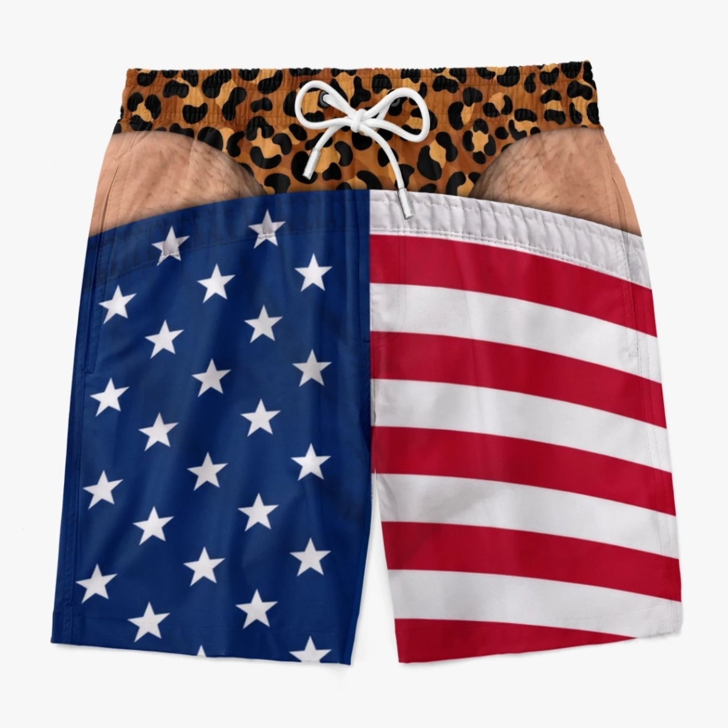 Funny Patriotic “Wide Load” Men’s Swim Trunks