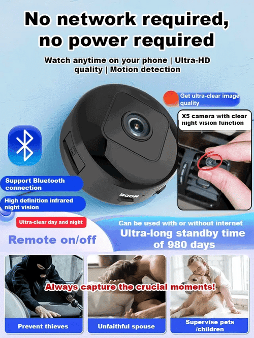 2026 NEW[Hidden camera HD night vision]No WIFI or electricity required💯Tiny and installs in 1 second ⚠️Remote real-time viewing
