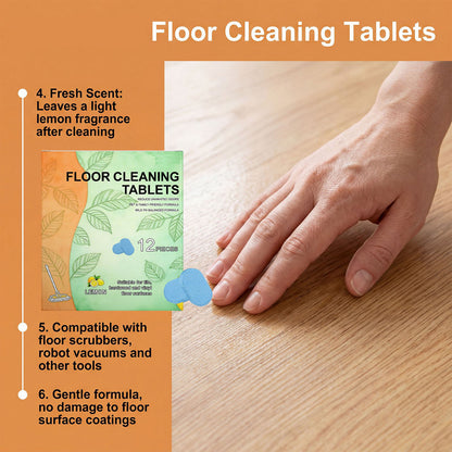 Floor Cleaning Tablets - Safe for Wood Tile Marble Quick Dry No Residue