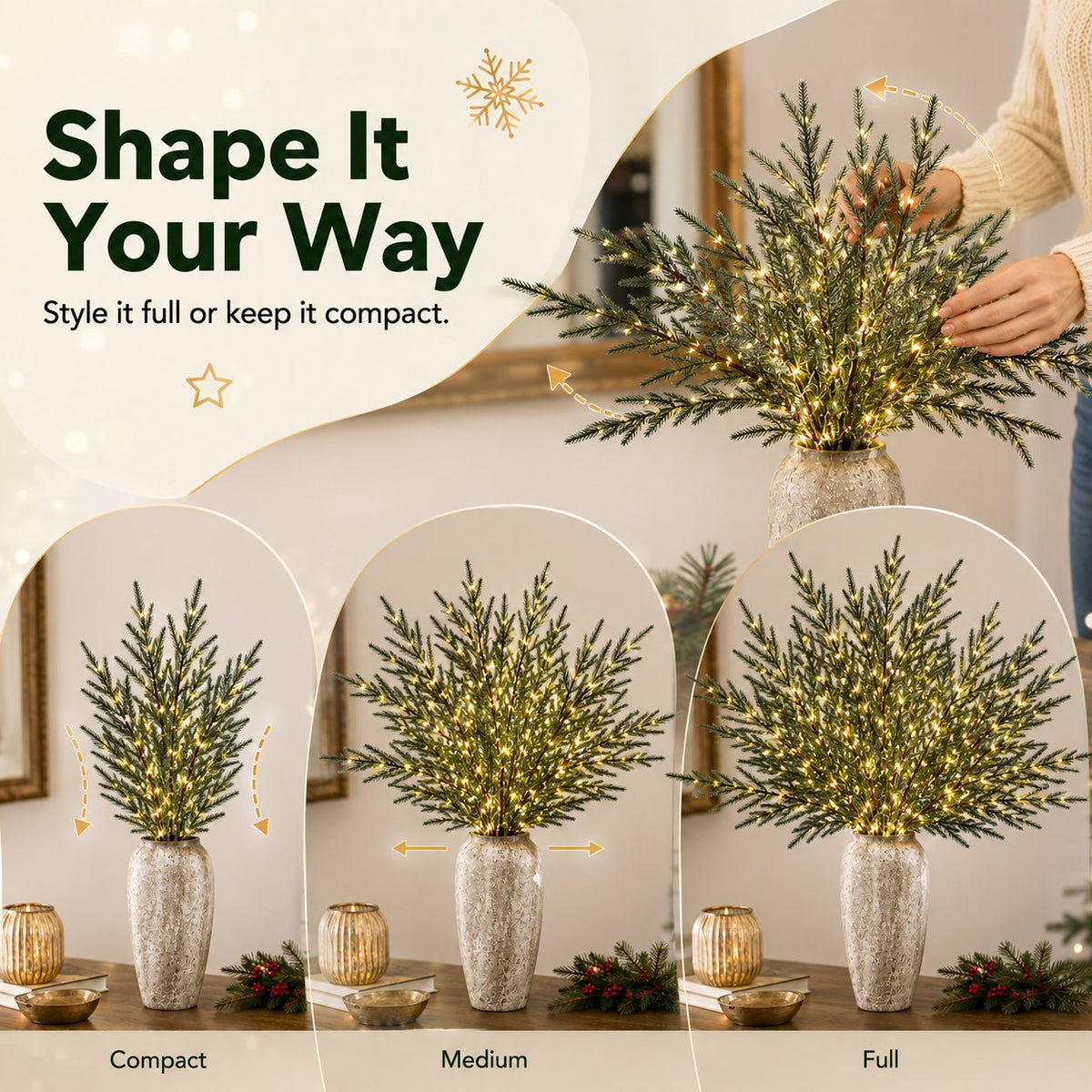 Pre-Lit Evergreen Branch Lights