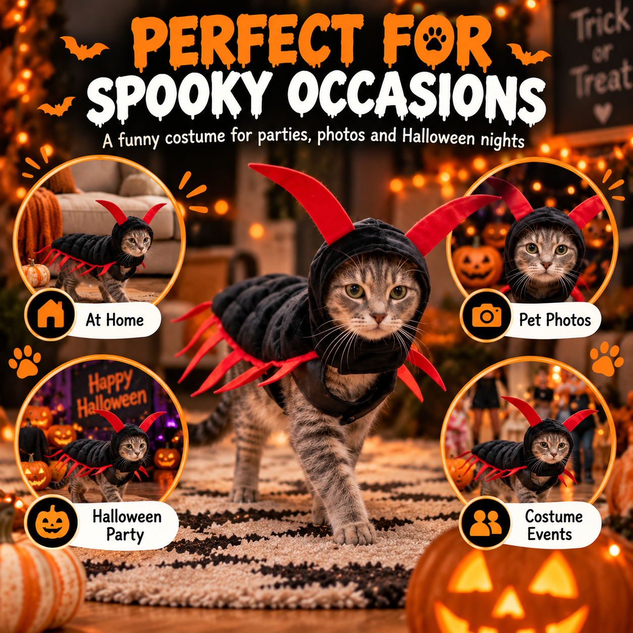 Halloween Cat And Centipede Costume