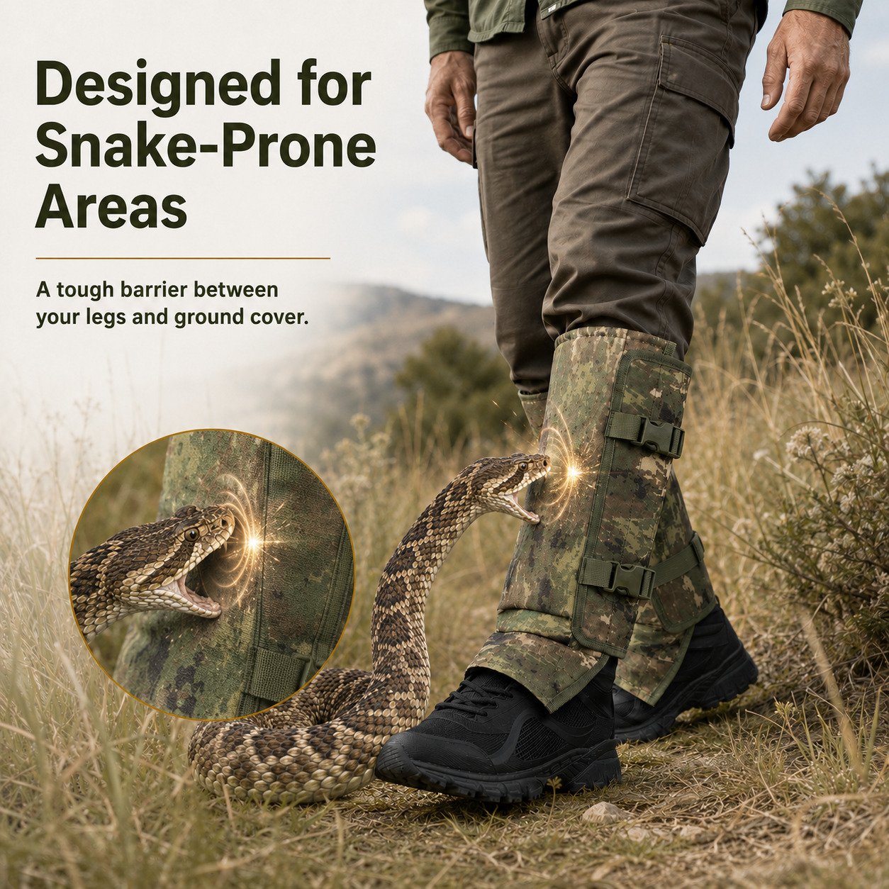 🐍 Snake Bite Protection Leg Gaiters | 🛡️ Heavy-Duty Puncture-Resistant Hunting Leg Guards