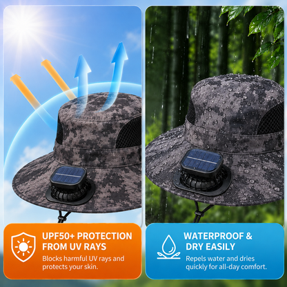 🌞 Solar-Powered Cooling Hat | Stay Cool Outdoors, No Batteries Needed