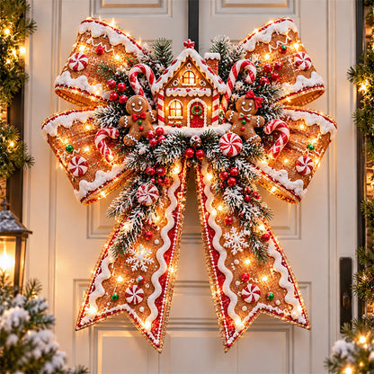 🔥 LAST DAY 49% OFF🎀🎄 Christmas Magic Bow Door Hangers – Oversized Light-Up Holiday Bows in 6 Festive Styles