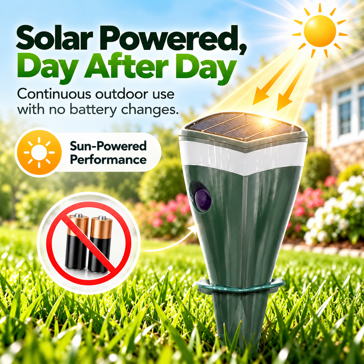 Solar-powered rodent repellent