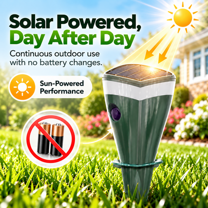 Solar-powered rodent repellent
