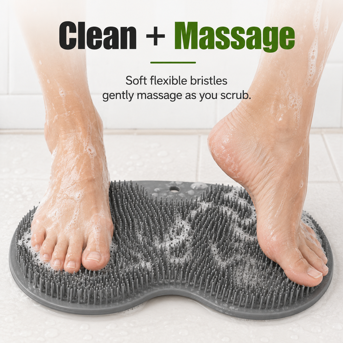 🔥Last Day 50% OFF🔥Hands-Free Silicone Foot Scrubber Mat for Shower | Clean & Massage Feet Easily