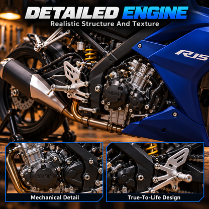 🏁 Build Your Racing Dream – Blue Sportbike DIY Assembly Model