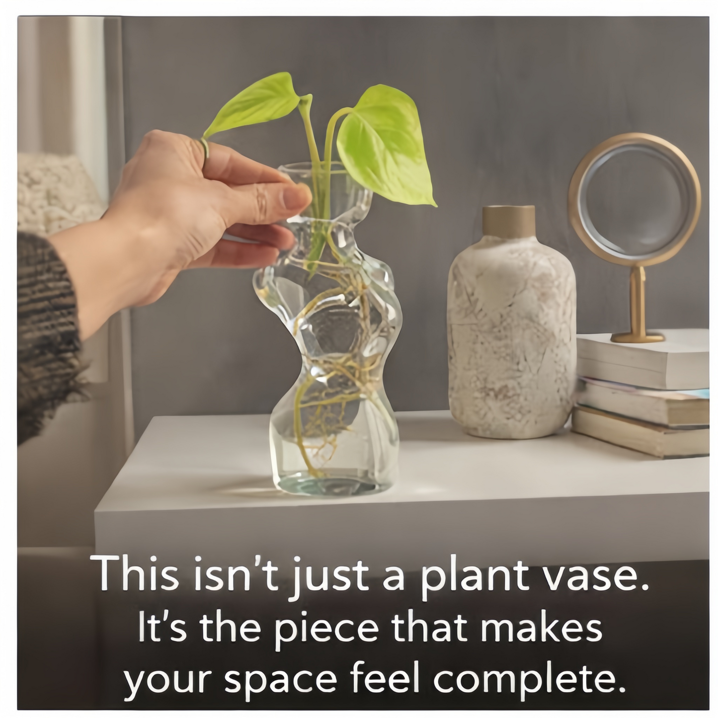 ✨ Elegant Female Silhouette Glass Planter