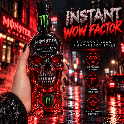 Monster Energy Black Label Skull Bottle 💀💚 | Dark Gothic Design �