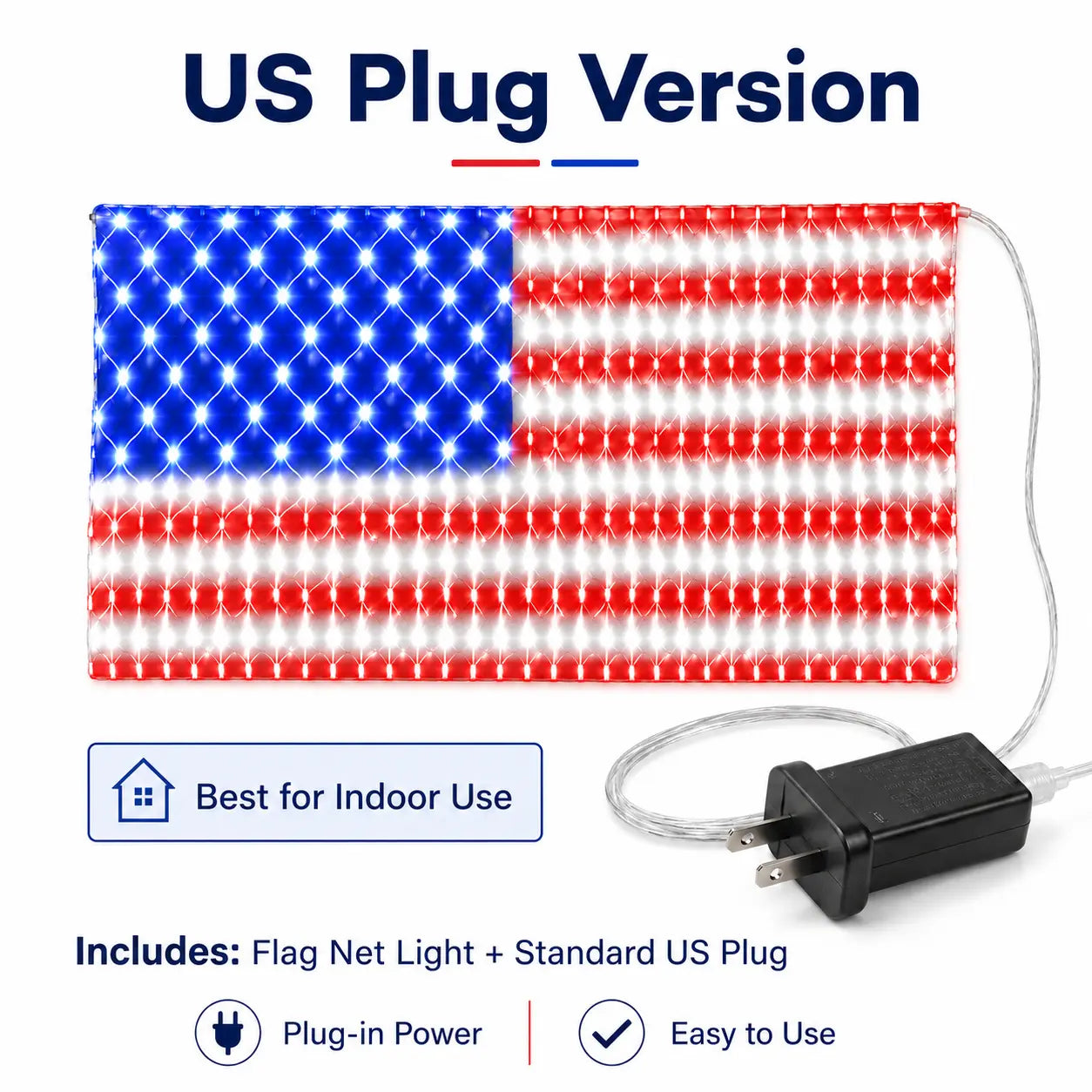Solar American Flag Lights for Outdoor Patriotic Decorations