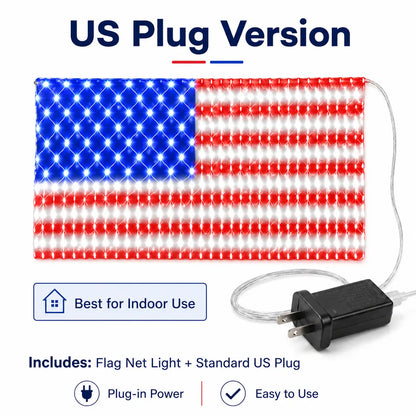 Solar American Flag Lights for Outdoor Patriotic Decorations