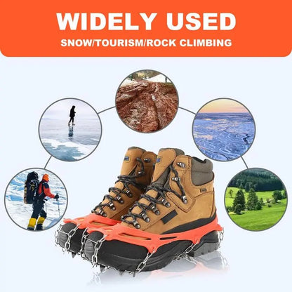 Ice Cleats for Shoes and Boots, Lightweight Crampons Anti-Slip Traction Snow Grips for Walking, Daily Commuting, Hiking Outdoor Winter Use for Men Women One size fits all